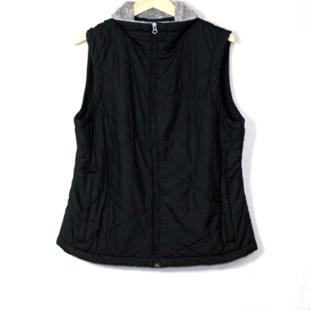 Columbia womens puffer vest size XL black full zip zip pockets outdoor cozy